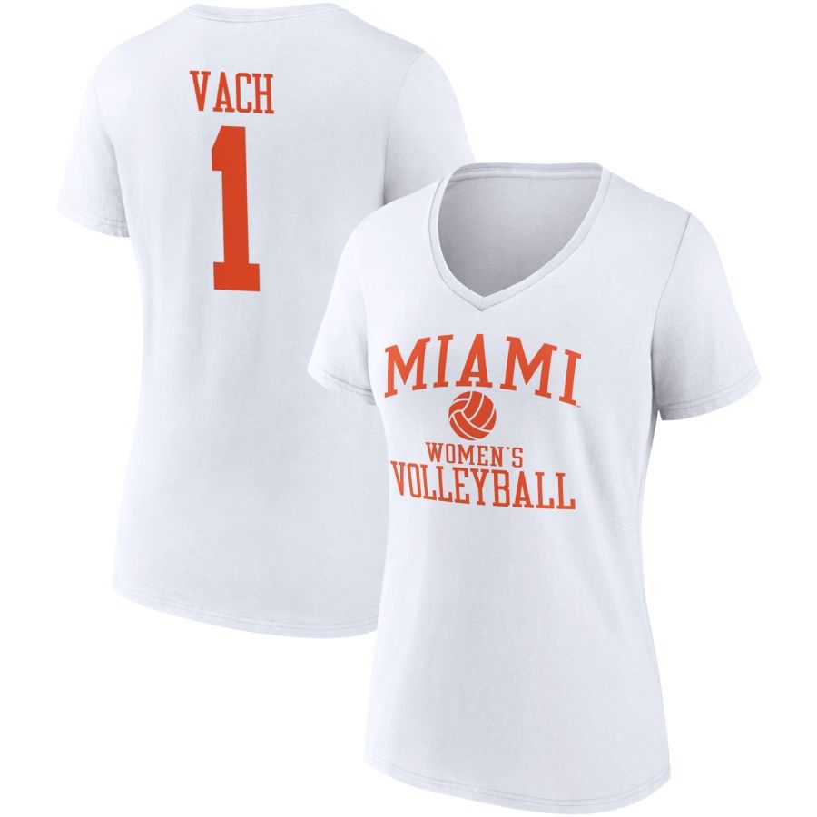 Women's Fanatics Branded White Miami Hurricanes Volleyball T-Shirt