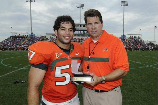 Eric Lichter won the 305 Award at the 2011 Miami Hurricanes Spring Football Game @ Lockhart Stadium