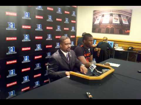 1/2/10 -- Coach Haith & Reggie Johnson - Duke Postgame