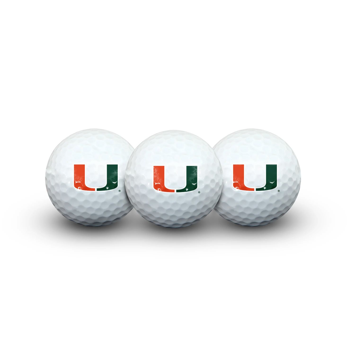 WinCraft Miami Hurricanes 3-Pack White Golf Balls