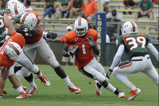 Storm Johnson at the 2011 Miami Hurricanes Spring Football Game @ Lockhart Stadium