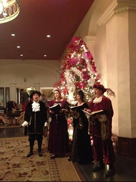 Christmas carolers in the Royal Hawaiian