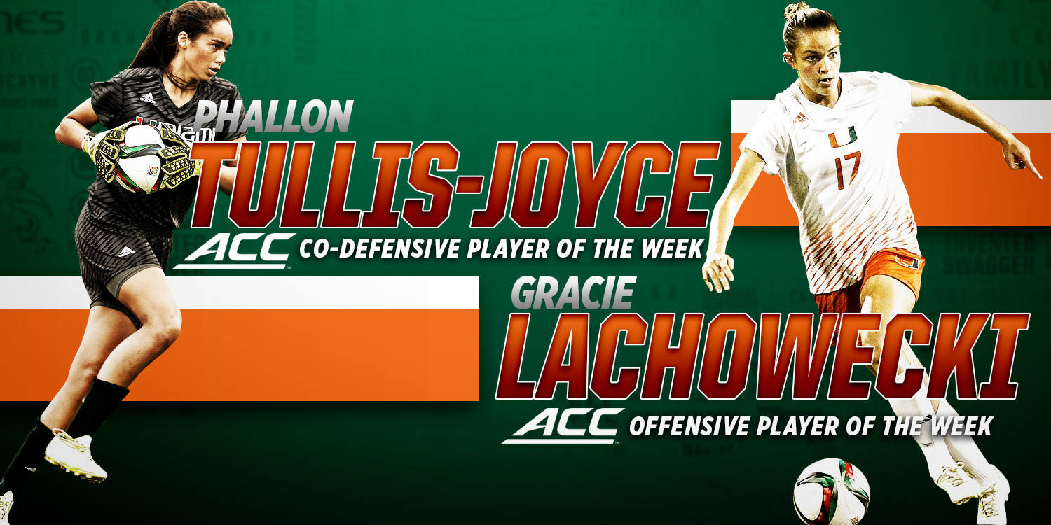 Lachowecki, Tullis-Joyce Garner ACC Weekly Honors