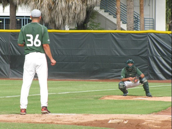 Jason Santana (36) at the Orange-Green World Series Wednesday afternoon at Alex Rodriguez park.