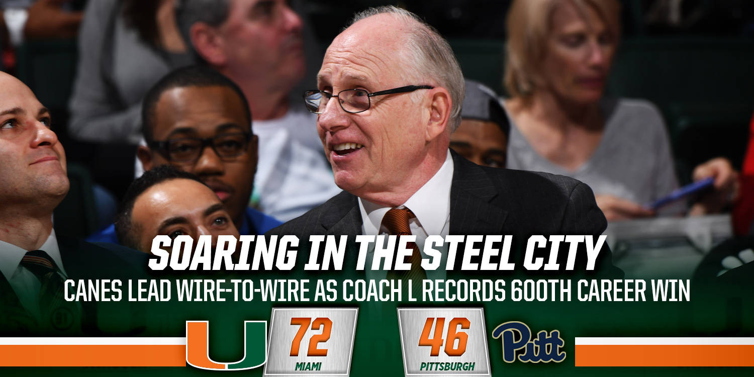 Coach L Records 600th Career Win at Pitt