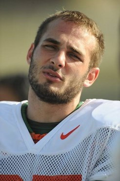 University of Miami Hurricanes Matt Bosher #25 at Greentree practice fields training for the upcoming 2010 season. The practice was open for Season...