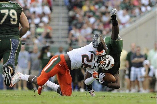 Ray Ray Armstrong - 2011 Miami Hurricanes Football vs USF - by J.C. Ridley