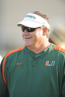 University of Miami Hurricanes Coach Mark Whipple at Greentree practice fields training for the upcoming 2010 season. The practice was open for Season...