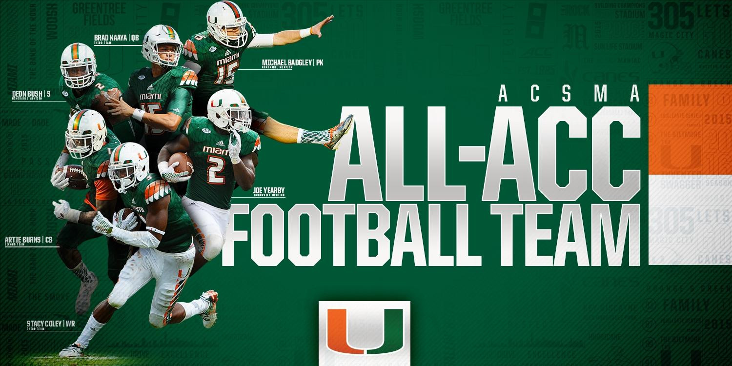 Six Canes Named to the ACSMA All-ACC Teams