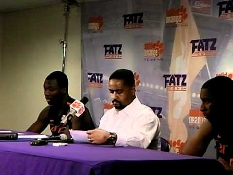 01/08/11 -- Coach Haith, Durand Scott and Garrius Adams -- Clemson Postgame