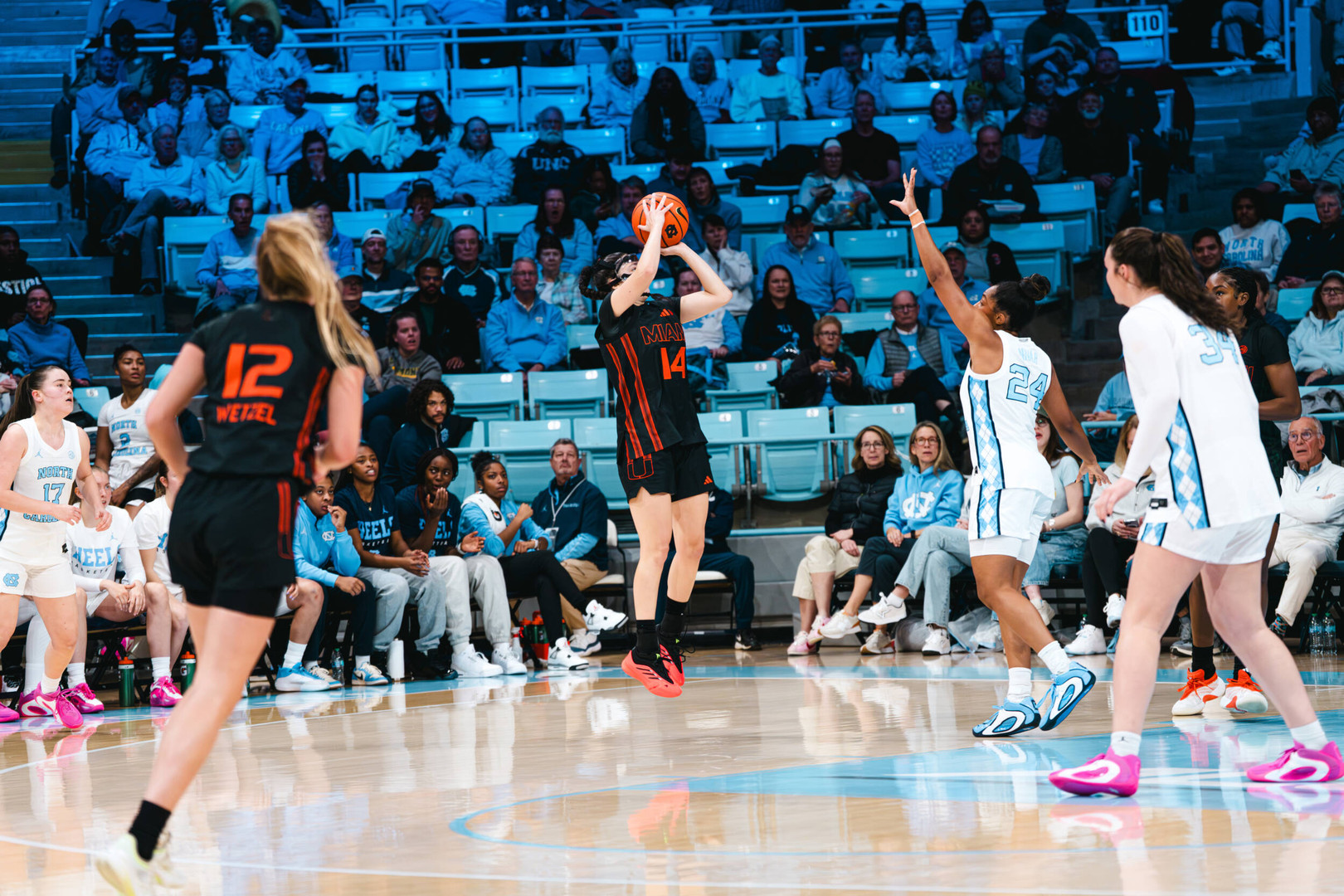 Miami Falls Short in Tar Heels Territory, Dropping 73-62