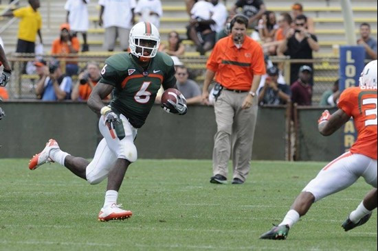 Lamar Miller on another TOUCHDOWN RUN at the 2011 Miami Hurricanes Spring Football Game @ Lockhart Stadium
