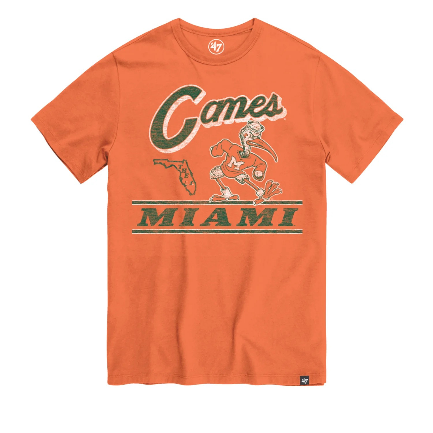 '47 Brand Miami Hurricanes Orange Sebastian T-Shirt