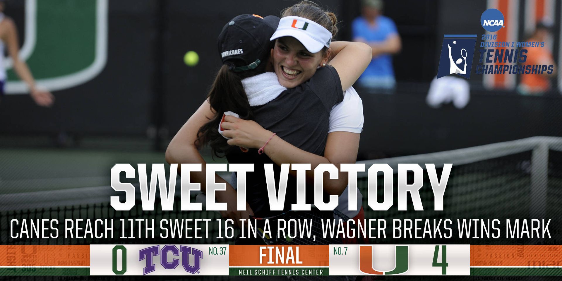 Canes Advance to Sweet 16, Wagner Sets Wins Record