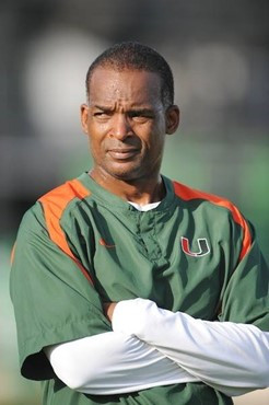 University of Miami Hurricanes coach Randy Shannon at Greentree practice fields training for the upcoming 2010 season. The practice was open for...