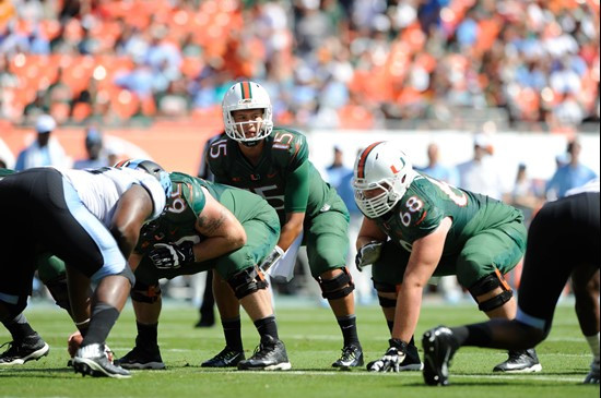University of Miami Hurricanes quarterback Brad Kaaya #15 plays in a game against the North Carolina Tar Heels at Sun Life Stadium on November 1,...