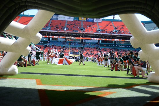 The University of Miami Hurricanes take on their ACC rivals, the North Carolina Tar Heels at Sun Life Stadium on November 1, 2014. Photos by Matthew...