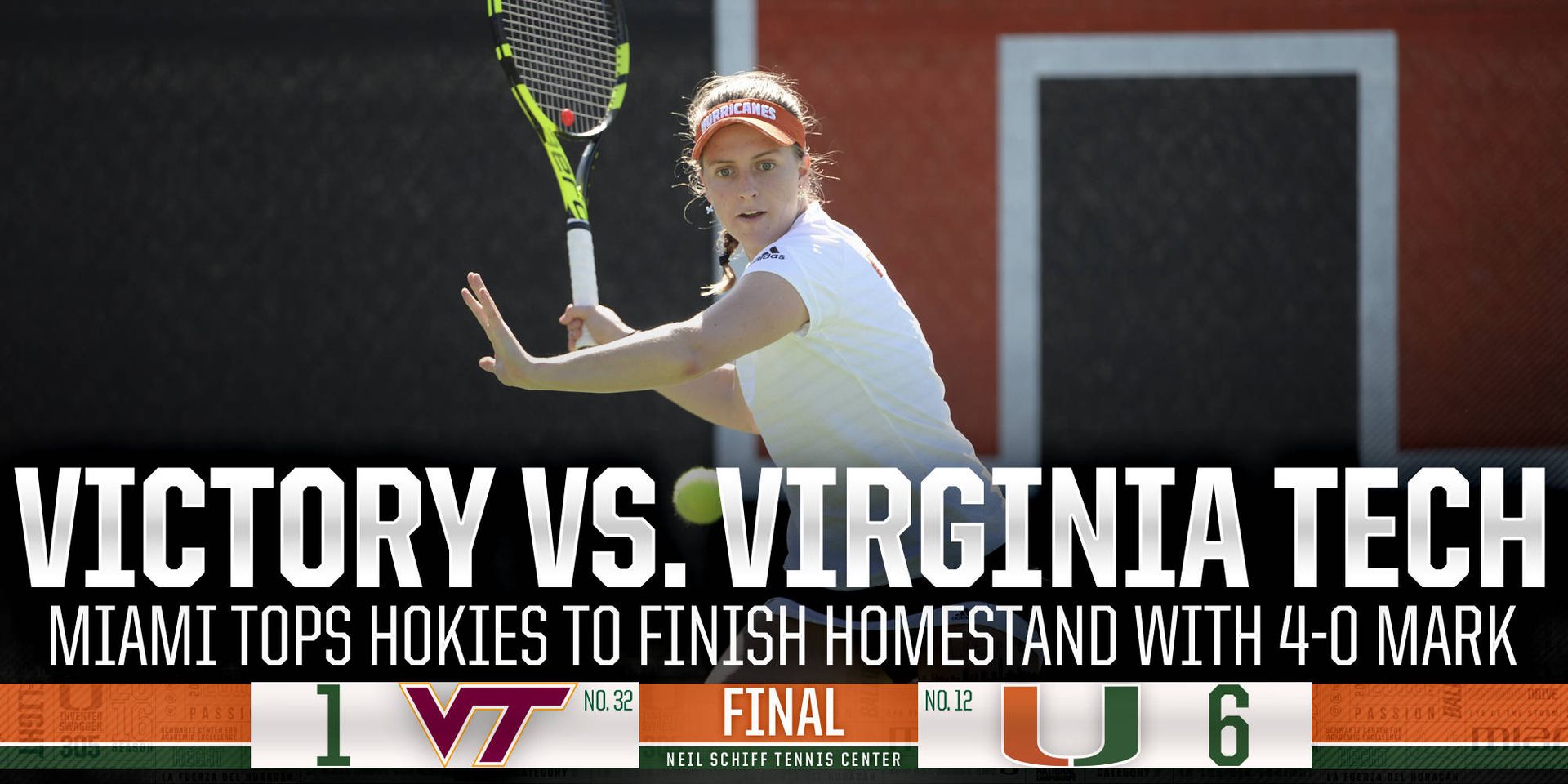 @CanesWTennis Caps Homestand by Defeating VT, 6-1