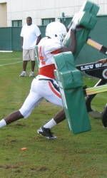 `Canes Get First Two-A-Day of Fall Camp Going