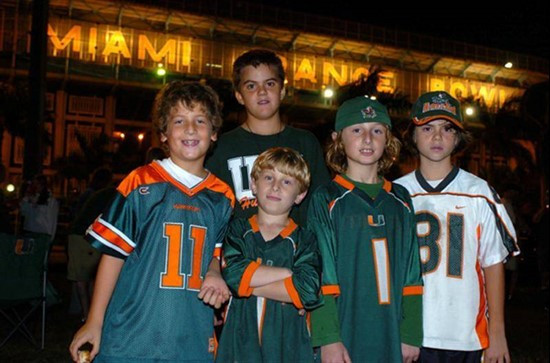 University of Miami Hurricane Fans show their support for the team in a game against the Virginia Tech Hokies at the Orange Bowl on November 4, 2006....